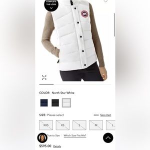 Brand new Canada Goose Arctic white vest!
